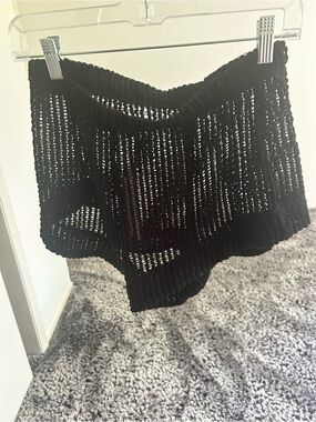 Kyla Short Black Crochet Mini Short